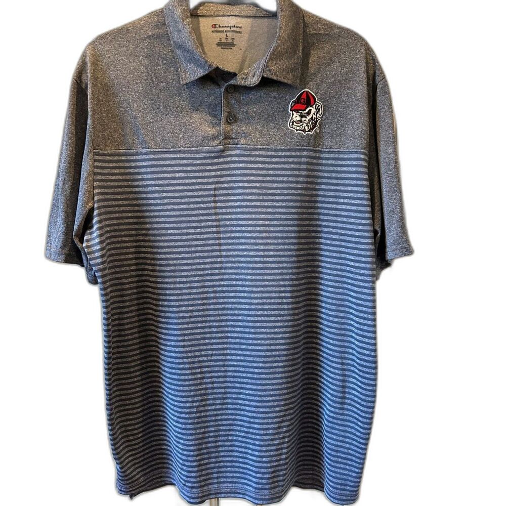 Georgia Bulldogs Striped Polo Shirt - Size Large